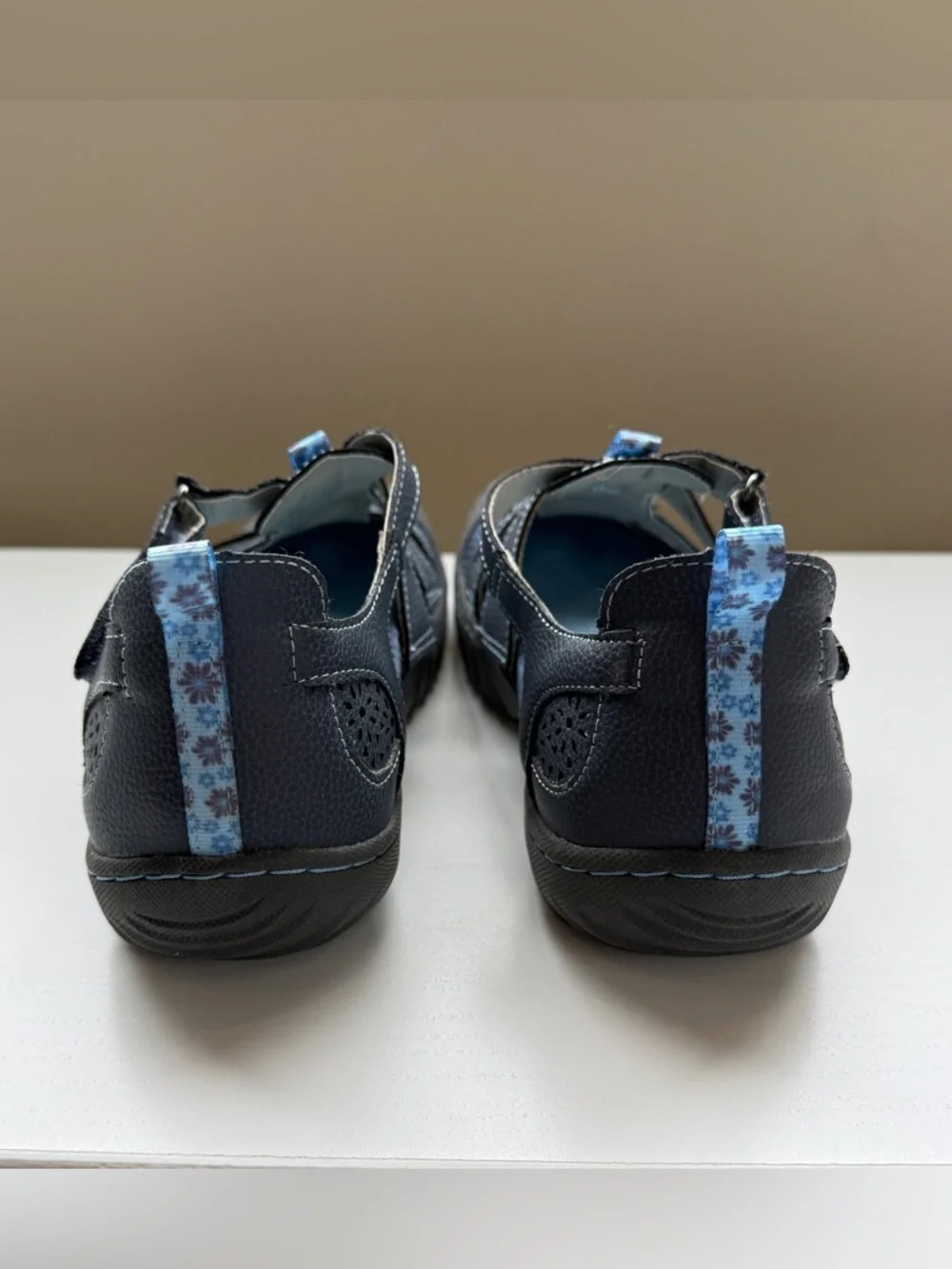 JBU Size 9 Mary Jane Sandals Gray Blue Comfort Memory Foam Casual Travel - Picture 6 of 8